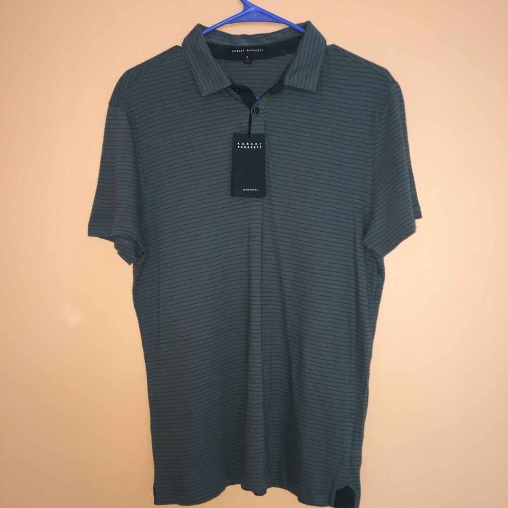 Robert Barakett Oakwood Striped Short Sleeve Polo
